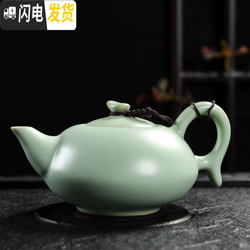 三维工匠手工汝窑茶壶开片大号汝瓷可养小单壶冰裂西施壶陶瓷功夫茶具 倒把西施壶(哥窑)230高清大图