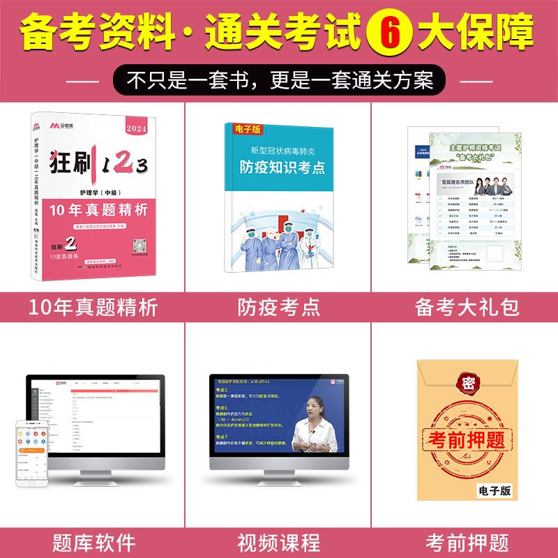 [正版]备考2025主管护师资格考试10年真题精析历年真题试卷详解护理学中级考试资料可搭轻松过人卫版原军医版丁震雪狐狸刷
