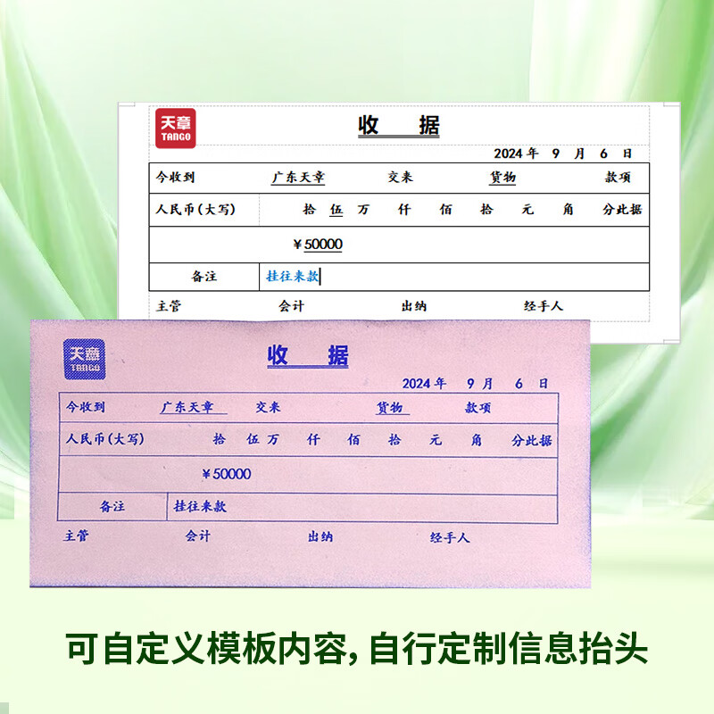新绿天章P0002 可变收据打印纸48K 175mm*95mm 2联 150份/包高清大图