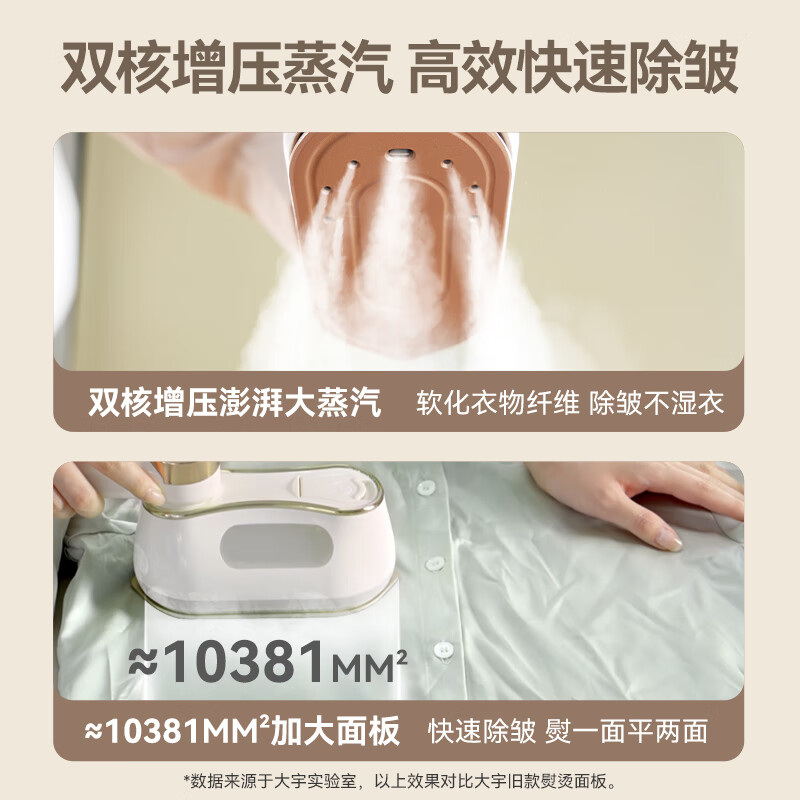 大宇(DAEWOO)HI-042 挂烫机家用手持熨烫机 除菌智能数显自清洁熨烫衣神器(单位:台) 奶糖白高清大图