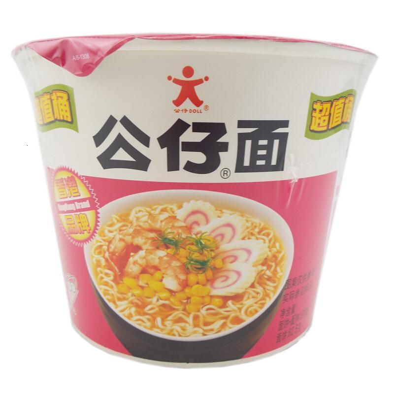 公仔面（doll）桶面上汤海鲜味（12桶）整方便面