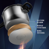爱仕达(ASD) 锅具20CM六保险不锈钢T型压力锅 复底燃气电磁炉通用高压锅 带蒸篦 YS20T1WG