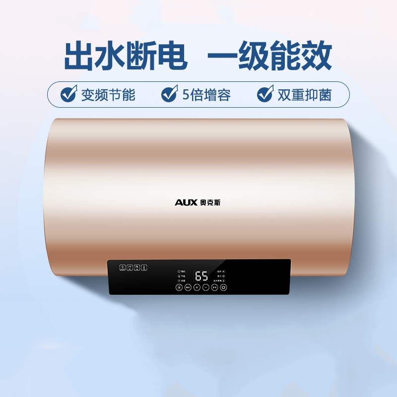 奥克斯(AUK)上门安装储水式电热水器家用洗澡一级能效抑菌出水断电 一级能效变频六十升