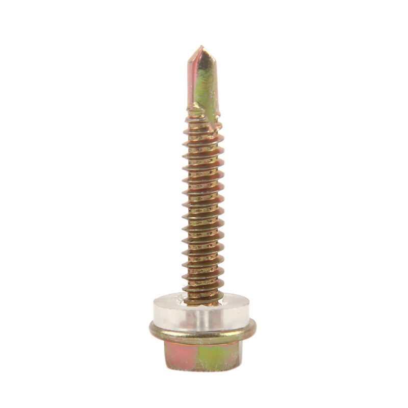 赫钢 六角钻尾 12*25mm 彩锌外六角自攻自钻螺丝钉 钻尾燕尾螺丝 200个/包
