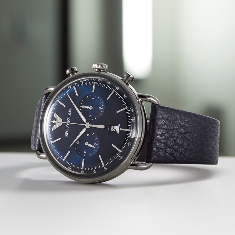 阿玛尼armani手表男士欧美表飞行员石英男士腕表生日礼物送男友