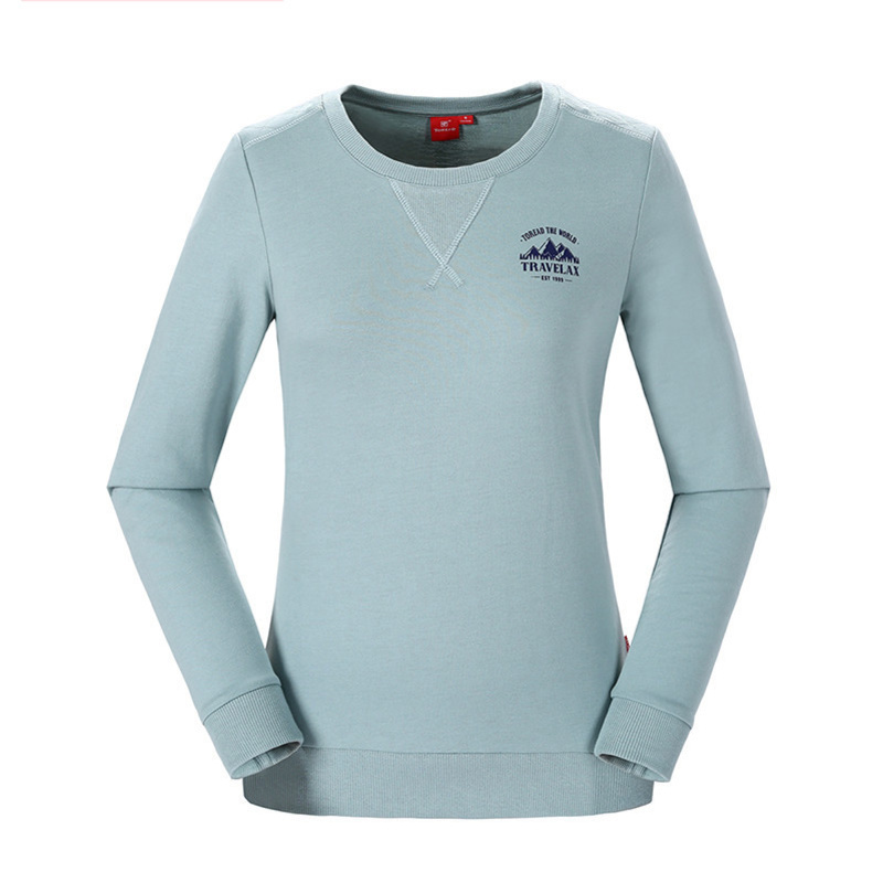 探路者(TOREAD) 套头圆领卫衣女款长袖T恤秋冬季户外女式舒适棉感圆领保暖内衣透气