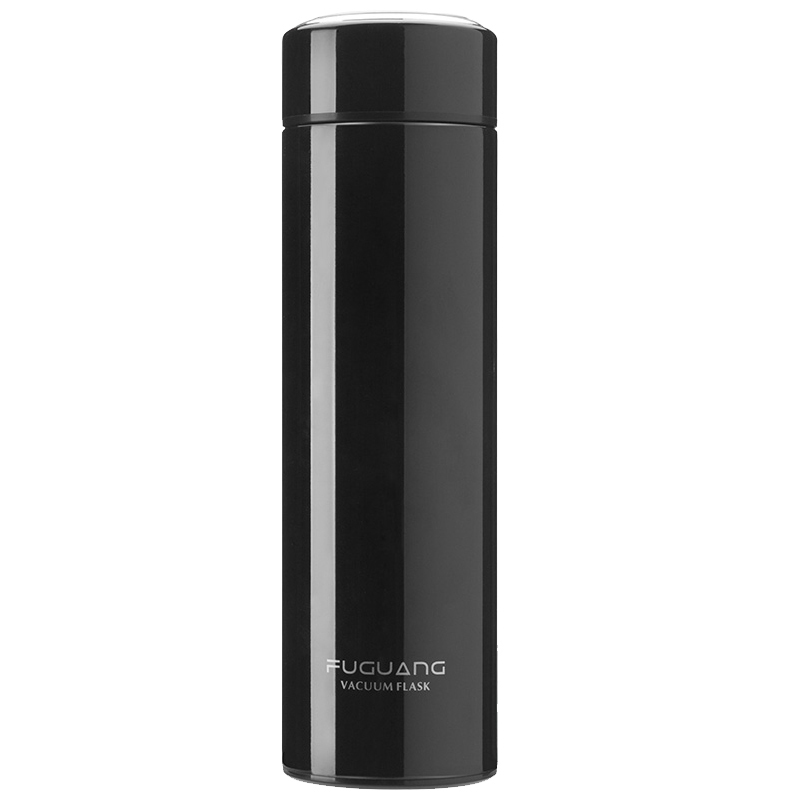 富光(FGA)保温杯不锈钢男女士水杯大容量泡茶杯子定制刻字logo 黑色400ml