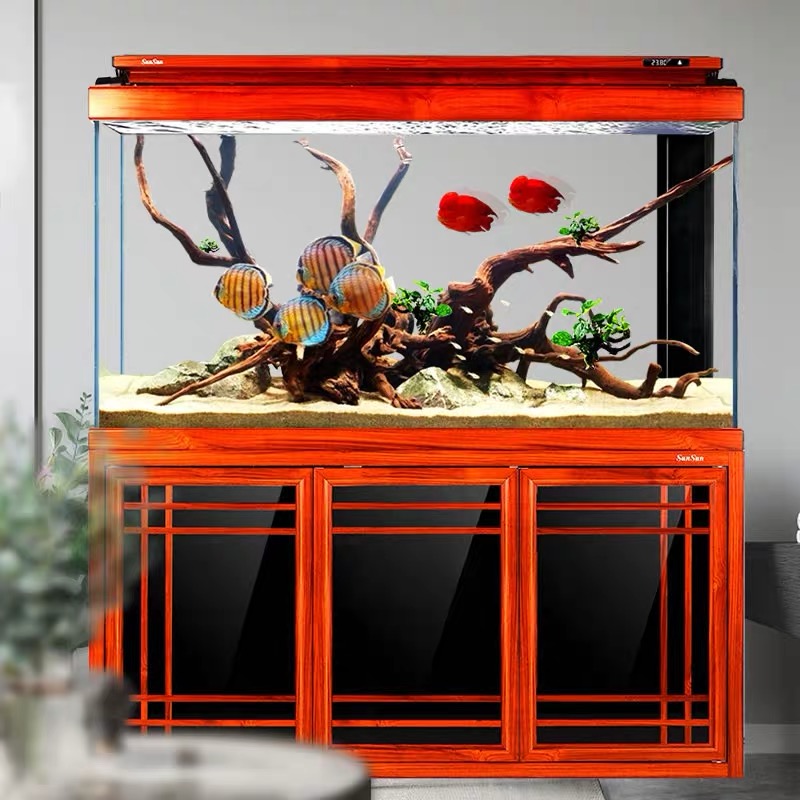 超白鱼缸水族箱客厅家用落地1.5米中大型底滤免换水生态鱼缸高清大图