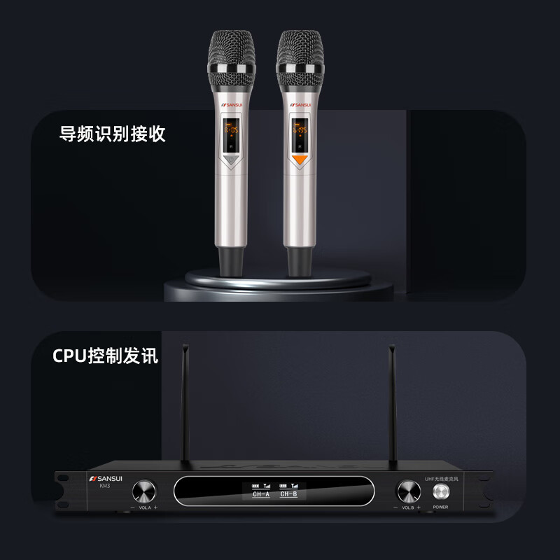 山水(SANSUI) PK-10家庭家用ktv音响套装 大功率音箱 PK10+后级功放+效果器+U段麦+3T点歌机高清大图