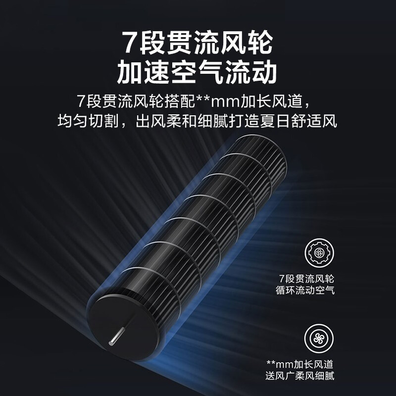 美的(Midea)落地扇电风扇定时节能遥控风扇轻音家用省电大风扇卧室摇头预约定时ZAF09KR 柔风塔扇高清大图