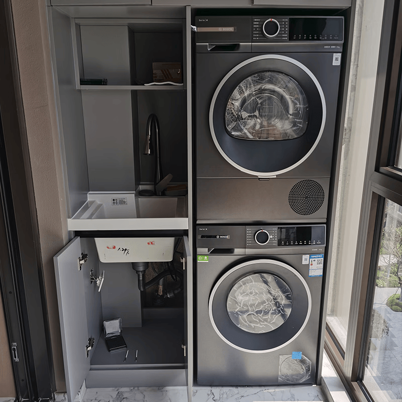 博世WGA252Z10W+WQA252D11W星云灰10KG大容量洗烘套装 全自动变频滚筒洗衣机 除菌除螨高清大图
