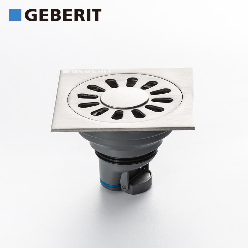 geberit吉博力卫生间洗衣机地漏防臭器排水下水道淋浴房短地漏视频