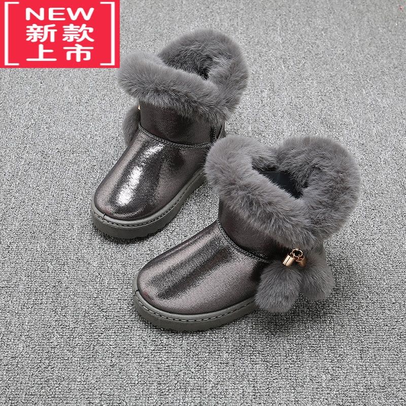 可莉允儿童雪地靴2022冬季新款短靴加绒冬鞋保暖雪地棉防水棉靴女童靴子图片