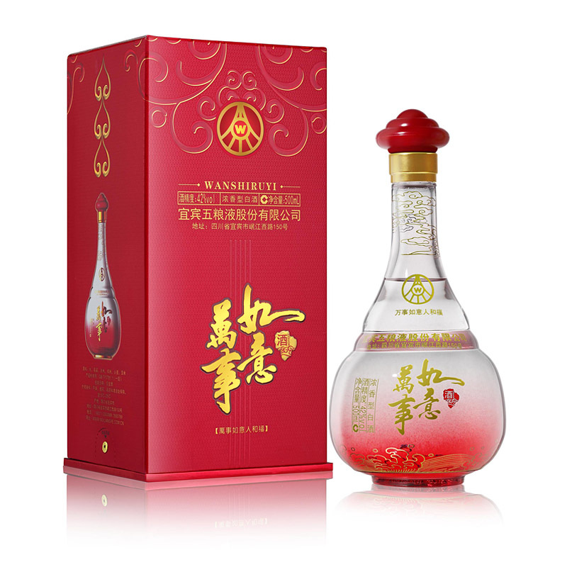 五粮液股份 万事如意 人和福 500ml 单瓶装 42度浓香型 白酒