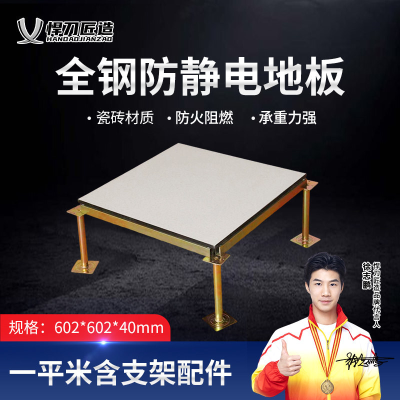 悍刀匠造 全钢陶瓷面防静电活动地板 602*602*40mm HDJ-320S-OJG6240BH高清大图