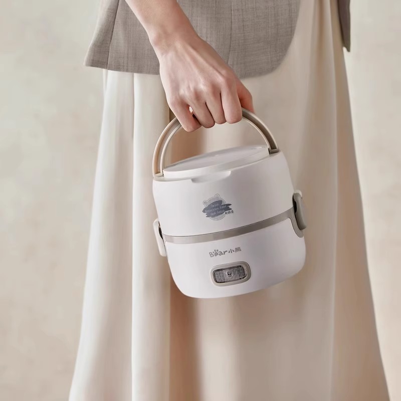 小熊电热饭盒DFH-B14S3便携式加热保温1.35L容量304不锈钢蒸煮饭高清大图