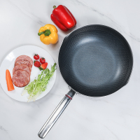康巴赫(KBH)锅具 煎炒两用锅 炒锅煎锅 316L不锈钢 蜂窝纹理 一锅多用