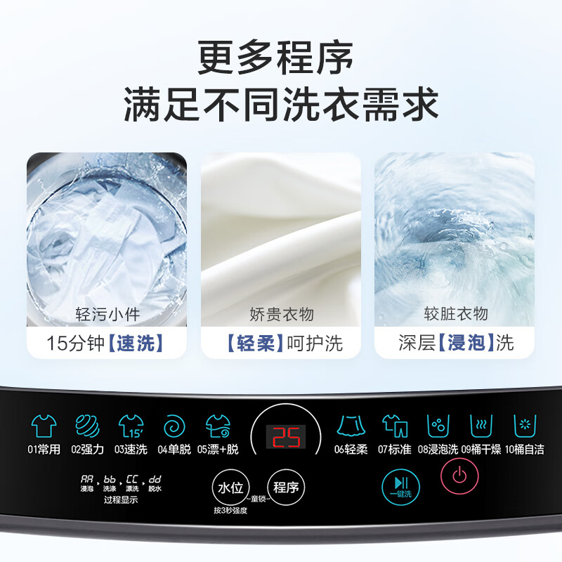 海尔(Haier)8公斤 家用小型 全自动 波轮洗衣机 洗脱一体 桶自洁 租房用 EB80M30Mate1高清大图