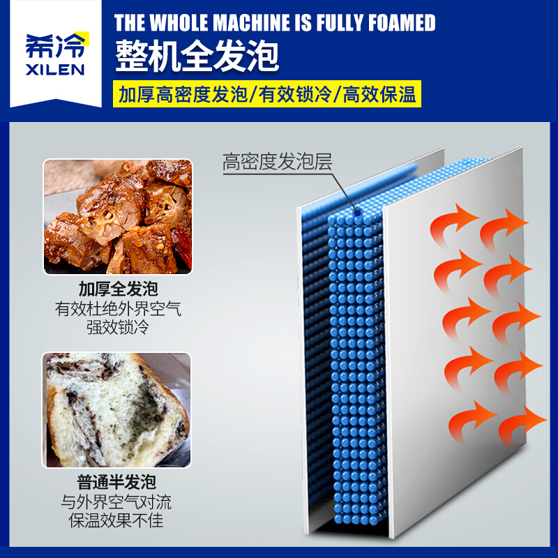希冷(XILEN) 熟食柜展示柜冰柜冷藏柜卤菜鸭脖柜凉菜柜保鲜柜商用双温点菜柜串串柜1.8米不锈钢熟食柜(上冷藏下双温)