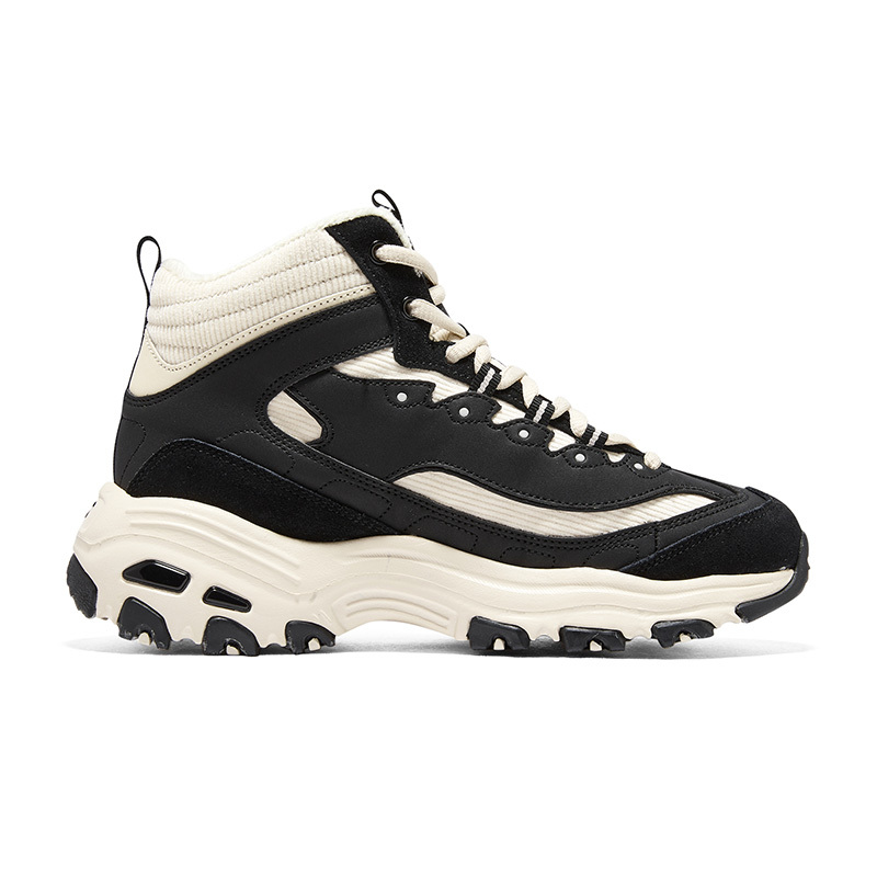 skechers斯凯奇女鞋66666250加绒厚底高帮老爹鞋运动鞋167570bknt