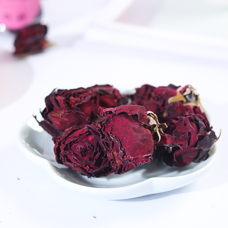 玫瑰花茶花草茶墨红玫瑰正品罐装25克