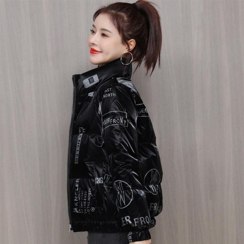 反季亮面羽绒棉服女短款2021年冬新款棉衣韩版宽松棉袄面包服外套