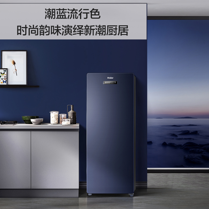海尔(Haier)152升家用立式冰柜冷柜冷藏冷冻柜小冰箱 风冷无霜 独立分区储存 电脑温控 BD-152WGHS9B8高清大图
