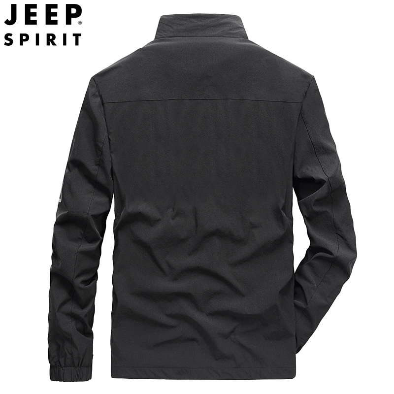 JEEP SPIRIT吉普春秋新款男士夹克户外立领速干防风外套微弹简约百搭户外上衣