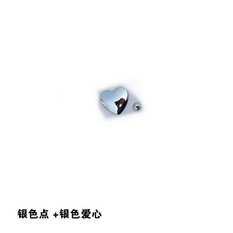 XFX.肖战王一博BJYXSZD.博君一肖是真的汽车标英文字母创意改装贴 银色爱心+银色点