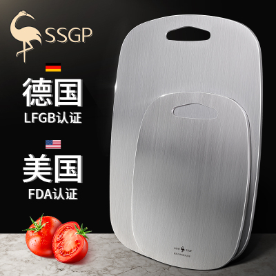 德国SSGP叁肆钢 316不锈钢切菜板抗菌防霉家用水果切板刀板案板粘板砧板辅食板熟食生食两用菜板占板 316钢菜板 小号