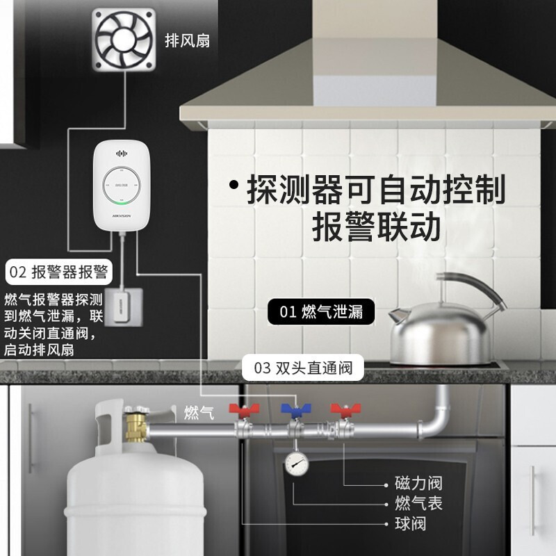海康威视(HIKVISION)JM-HK100报警器煤气CO探测器锅炉煤炉煤烟蜂窝煤检测仪