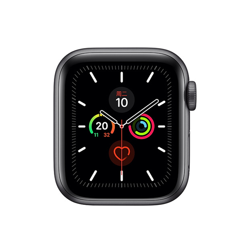applewatchseries5苹果智能手表44mmgps蜂窝版银色铝金属表壳白色运动