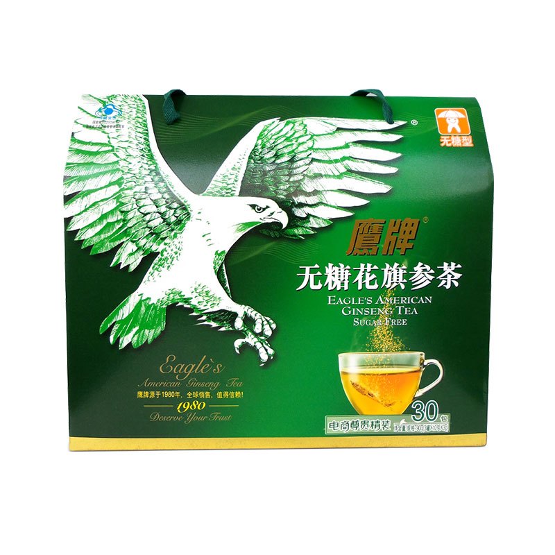鹰牌 西洋参 无糖花旗参茶餐粉 90g(3g/包*10包*3罐)西洋参茶 礼盒装