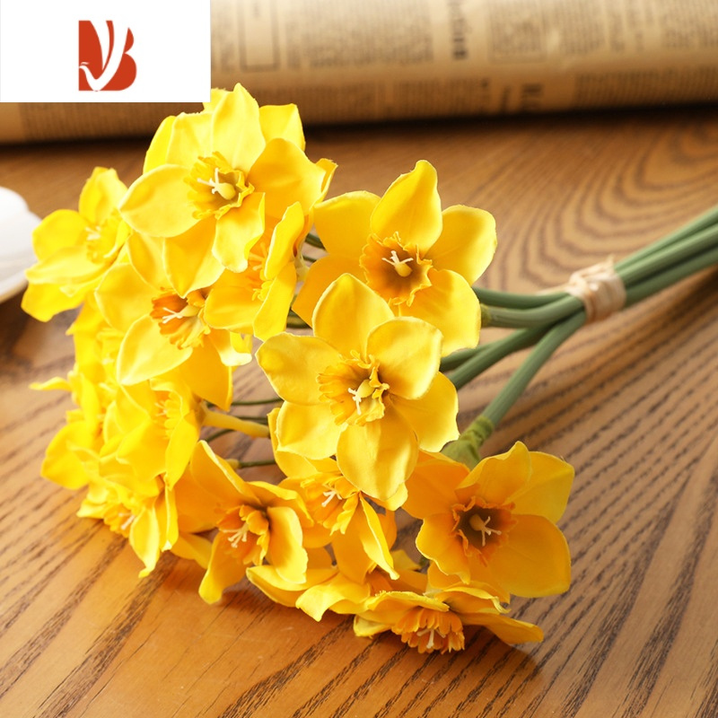 三维工匠装饰摆件三维工匠水仙花假花仿真花束摆设塑料花餐桌摆花装饰干花客厅插花摆件黄色仿真植物 价格图片品牌报价 苏宁易购沅福易家居专营店
