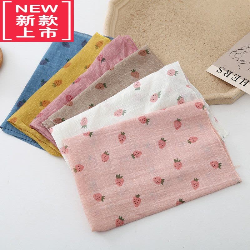 可莉允宝宝围巾春夏薄款婴儿三角巾可爱超萌男女儿童防风纱巾印花小方巾毛巾图片