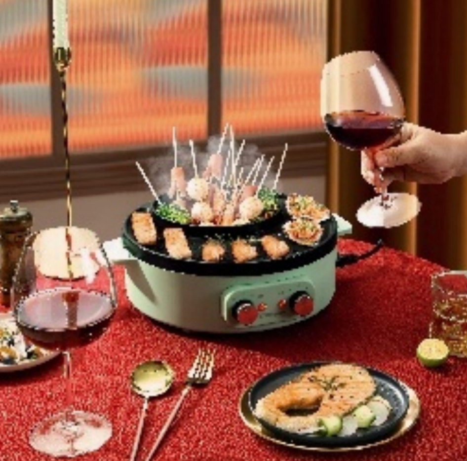 西屋(WESTINGHOUSE)-多功能涮烤一体锅-WSC-A337双重保护,高温自动跳断 漏电自动断开高清大图