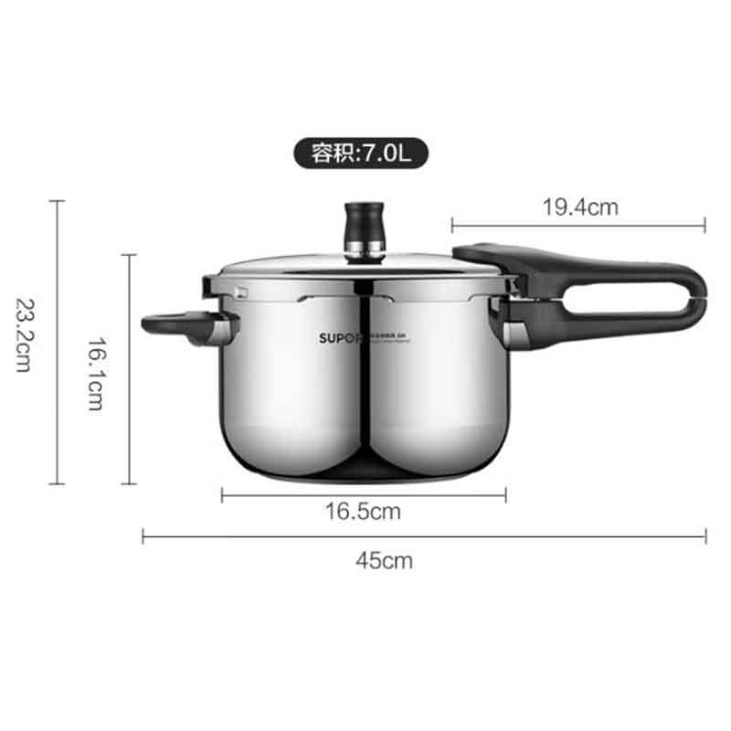 苏泊尔(SUPOR)YW243JA1高压锅304不锈钢家用压力锅复底加厚大容量高压锅