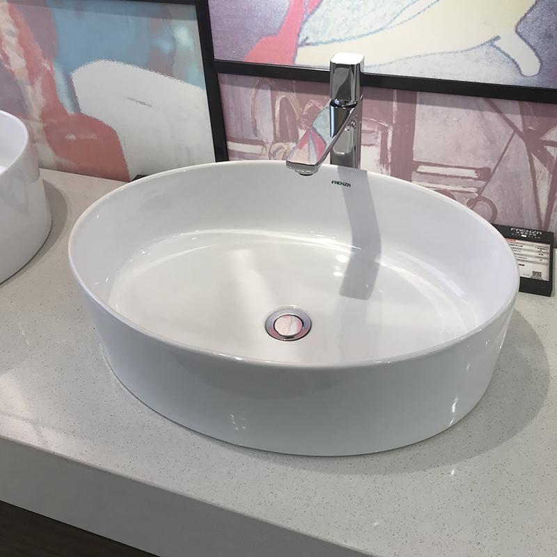 法恩莎faenza台上盆艺术洗脸盆洗手盆超薄边浴室柜盆陶瓷盆椭圆型fp