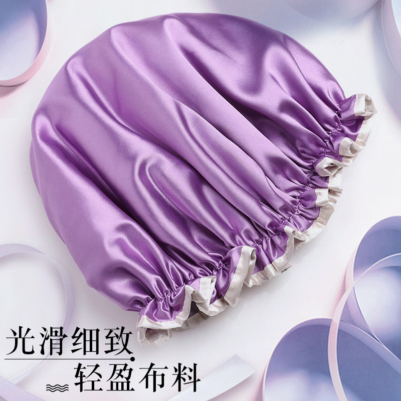 专用浴帽发膜专用护理浴帽发膜专用焗油发帽女洗澡用可爱 三维工匠 14#小清新蓝高清大图