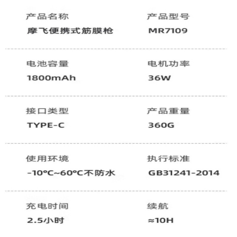 摩飞电器(Morphyrichards)MR7109 便携式筋膜枪 36W (单位:个)高清大图
