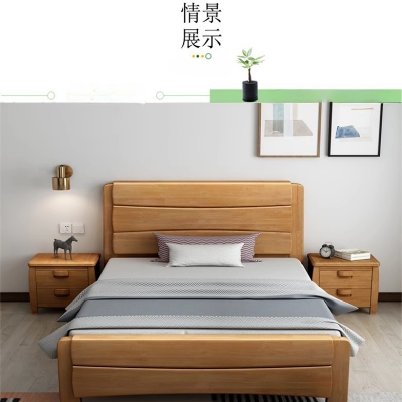 鑫木樽职员床150*200*100cm+5cm床垫+床头柜1组高清大图