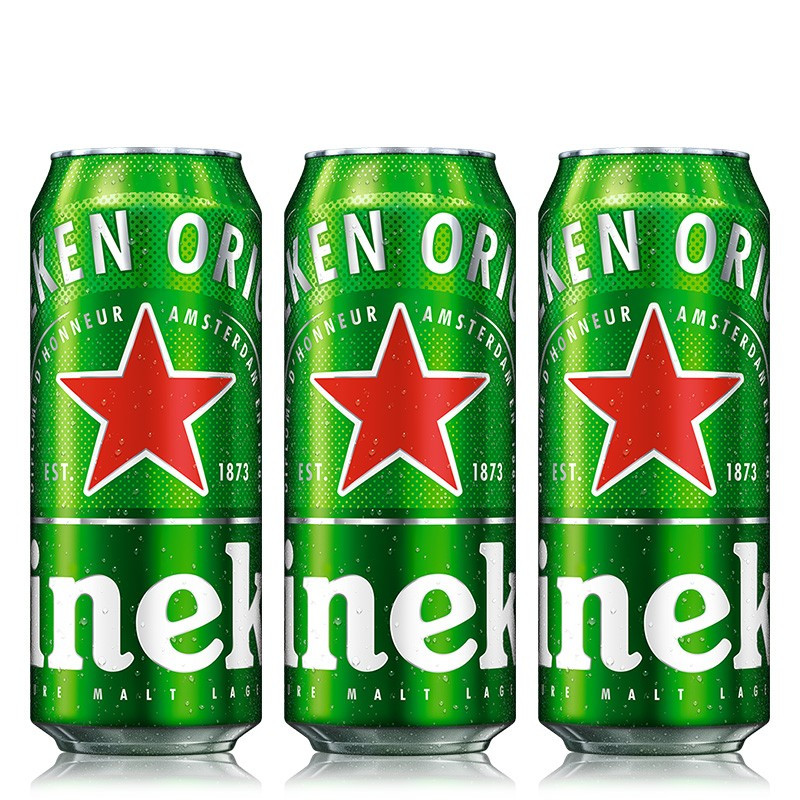 [赠品勿拍]喜力啤酒(heineken)经典听装 500ml*3听