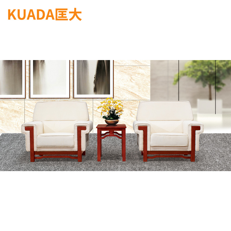匡大 布艺沙发商务办公接待沙发组合1+1+茶几KD-E3029-1高清大图