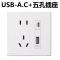 松下开关插座奕悦白色面板86型家用电原二三插五孔16A空调插USB一位单控二位双联网络电视插座哑光WMFA122