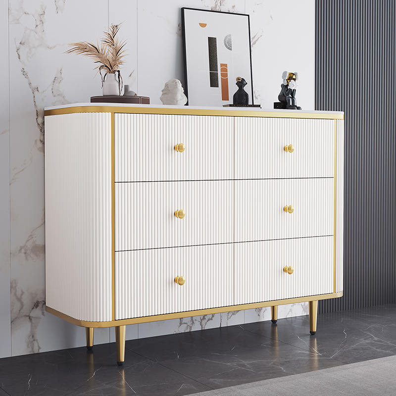 欧梵森 意式轻奢岩板斗柜现代简约家用收纳柜多层储物柜子小户型五斗柜六斗柜带抽屉卧室靠墙边柜