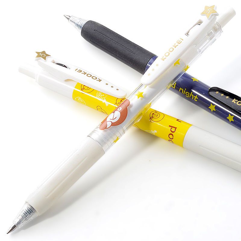 按动中性笔高颜值黑色05学生水笔韩国笔芯红刷题好看的笔