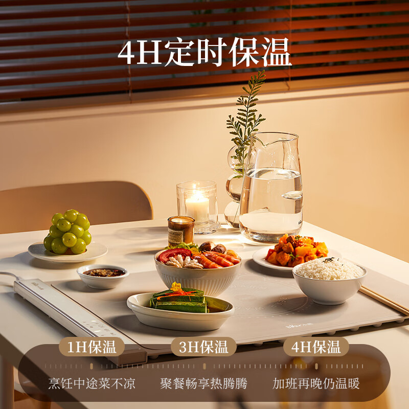 小熊(Bear)折叠暖菜板 饭菜保温 硅胶加热板桌垫菜板多功能加热垫 便捷柔性面板解冻温奶BWB-N04Q1高清大图