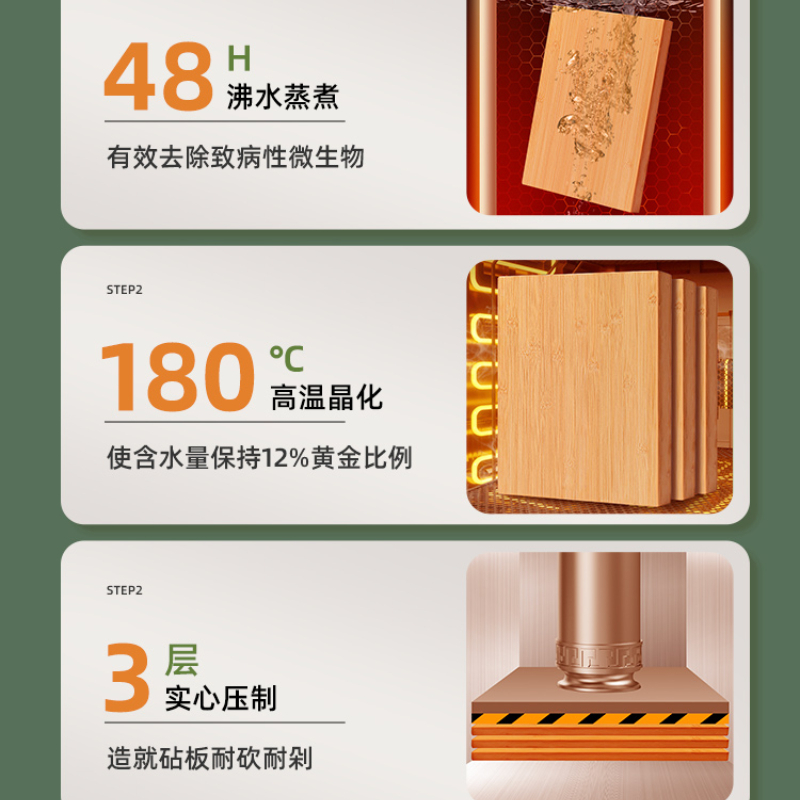 双枪菜板抗菌防霉实木家用竹切菜板案板厨房面板水果擀和面粘砧板