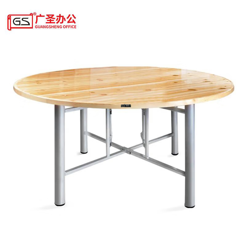 GS广圣 圆餐桌食堂餐桌钢木桌圆桌可折叠1.5米 CB1615 张高清大图