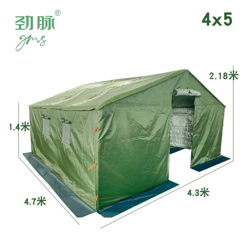 劲脉 户外救灾帐篷 无地梁-4*5 顶高清大图